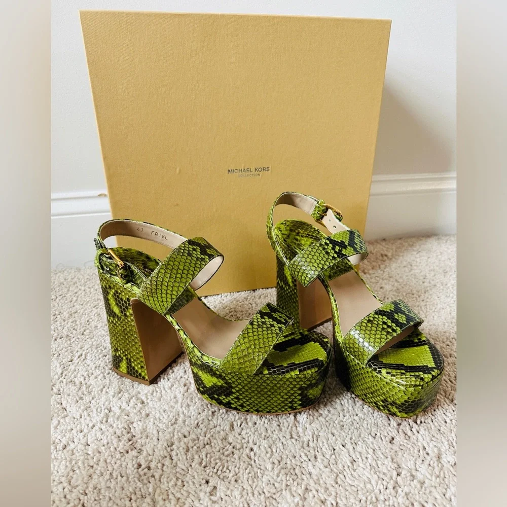 Michael Kors Collection Blair Genuine Python Snake Leather Size 41